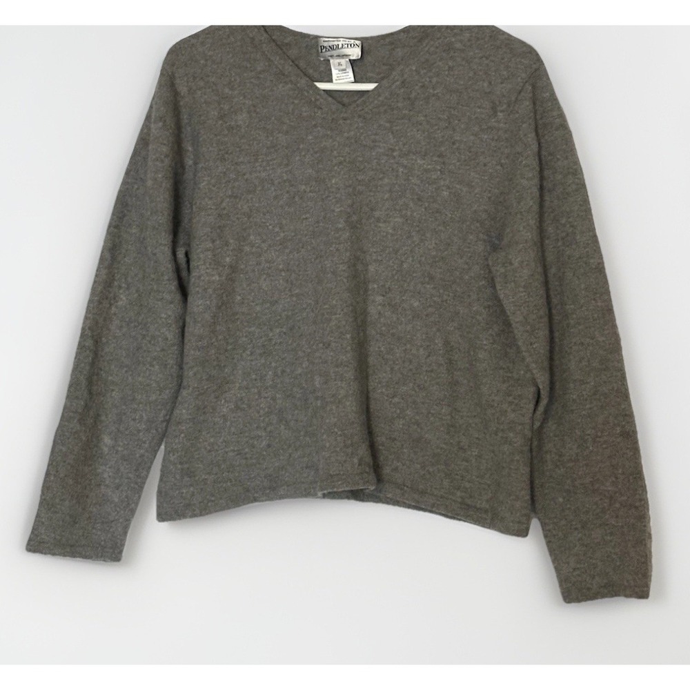 Pendleton 100%‎ Cashmere Sweater Womens XL Gray Cropped Lightweight Soft Luxury